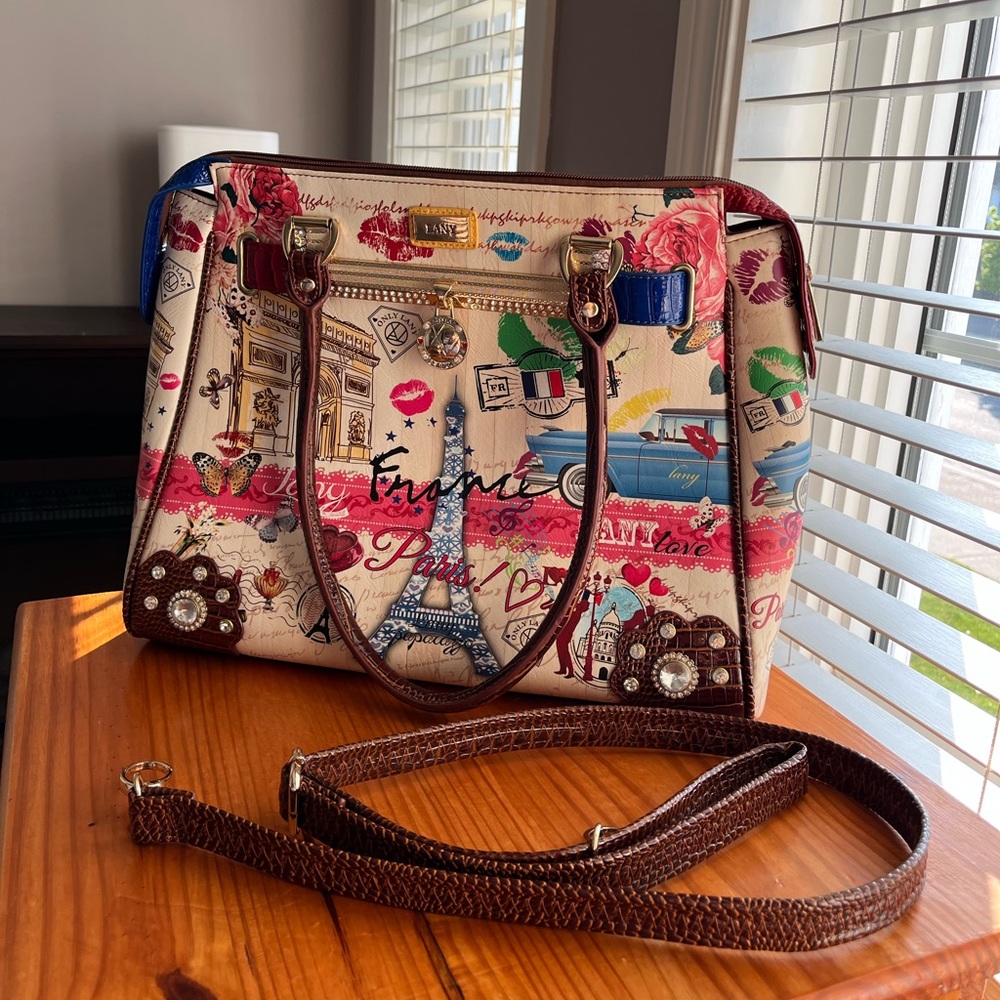 Purse/Crossbody Bag, Paparazzo Collection By Lany Paris France Print